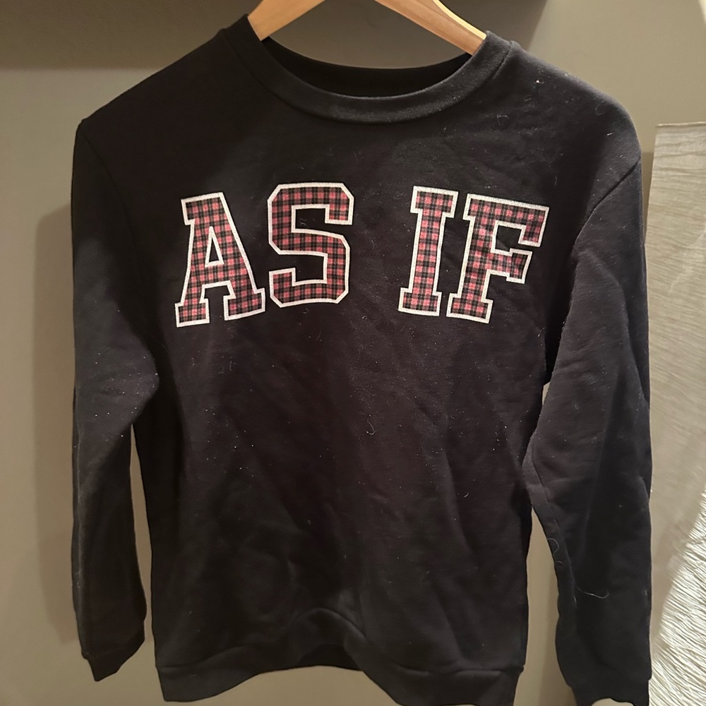 Black 'AS IF' Graphic Crewneck Sweater - Men's